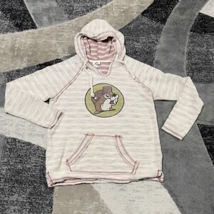 Buc-ees‎ Sweatshirt Hoodie Men Small Brown Knit Pullover Grunge Beaver Gas